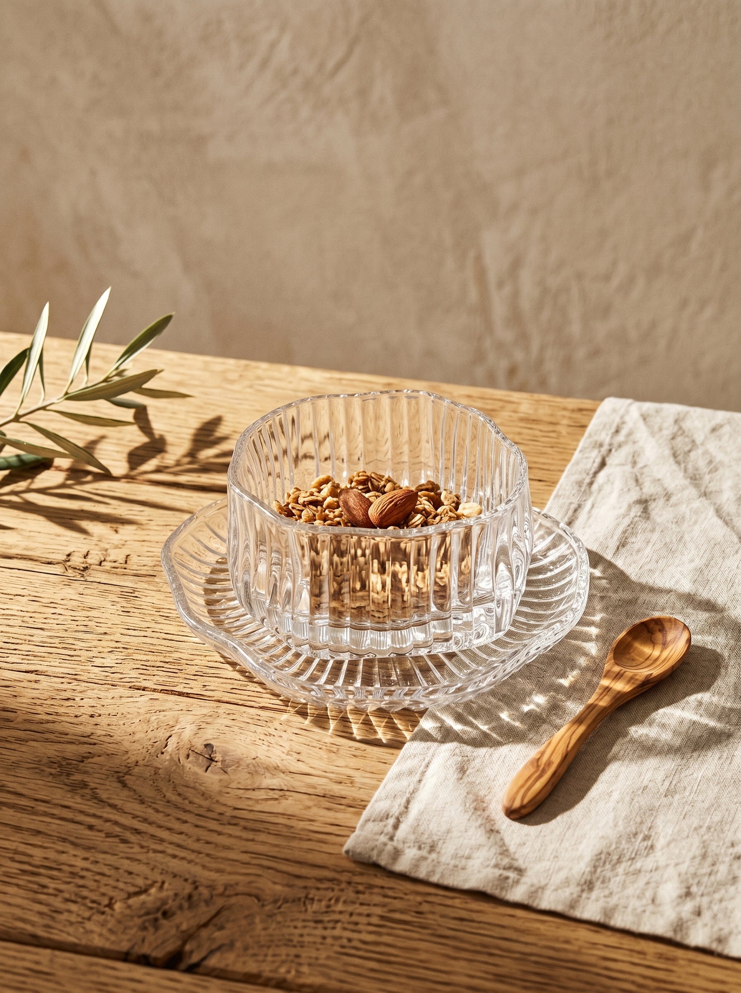 Set de bols apéritif en verre strié