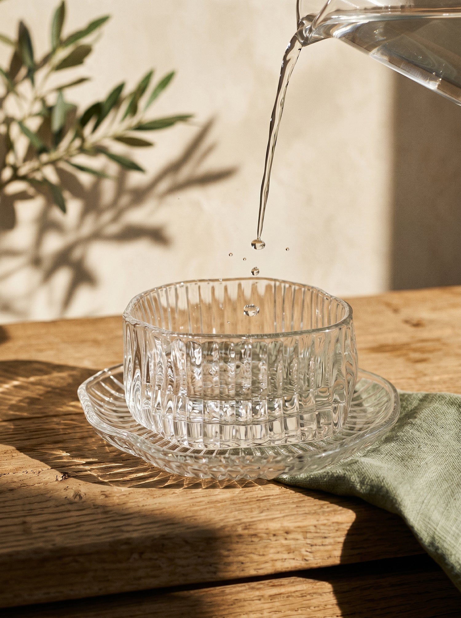 Set de bols apéritif en verre strié