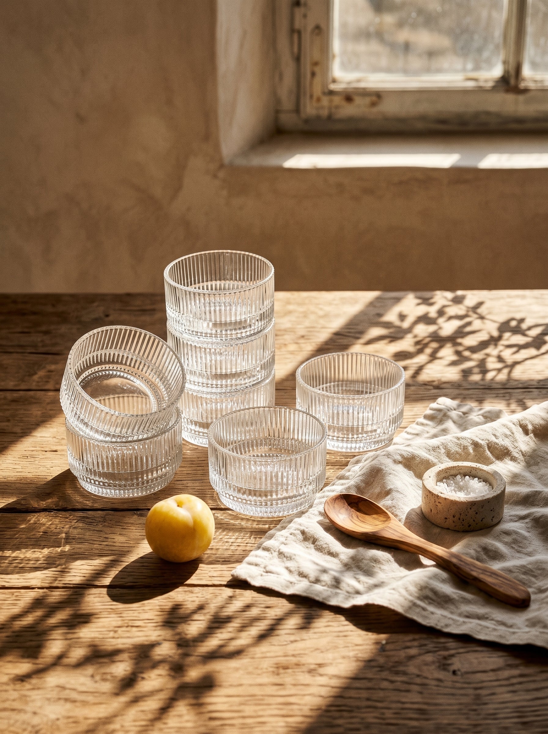 Coupelle en verre strié Stripes à l&