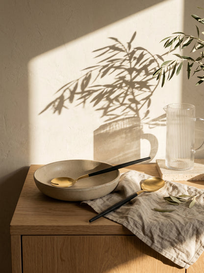 Set à Salade Design Doré et Noir