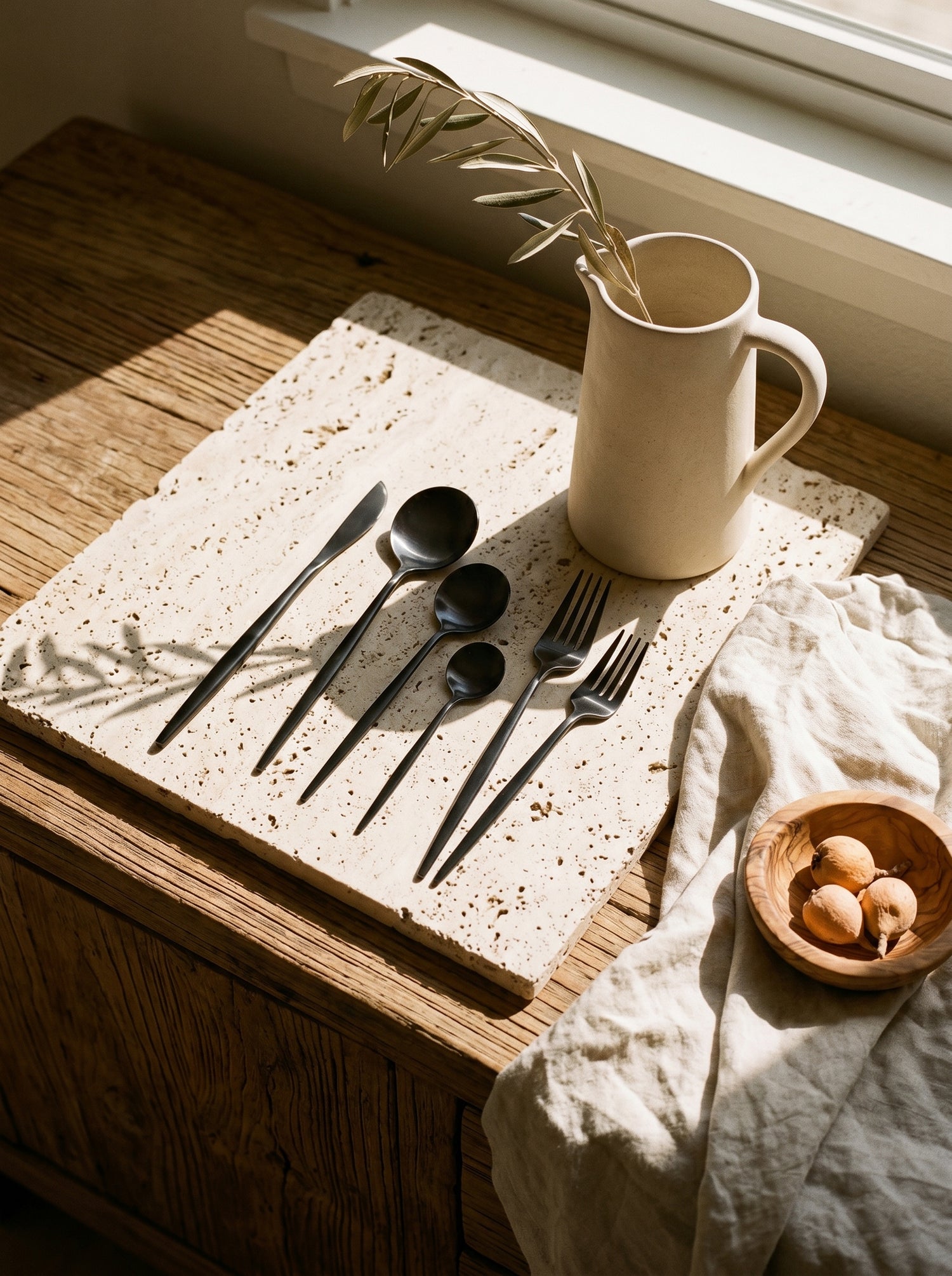 Set Complets de Couverts - Ménagère 36 pièces - Inox Anthracite