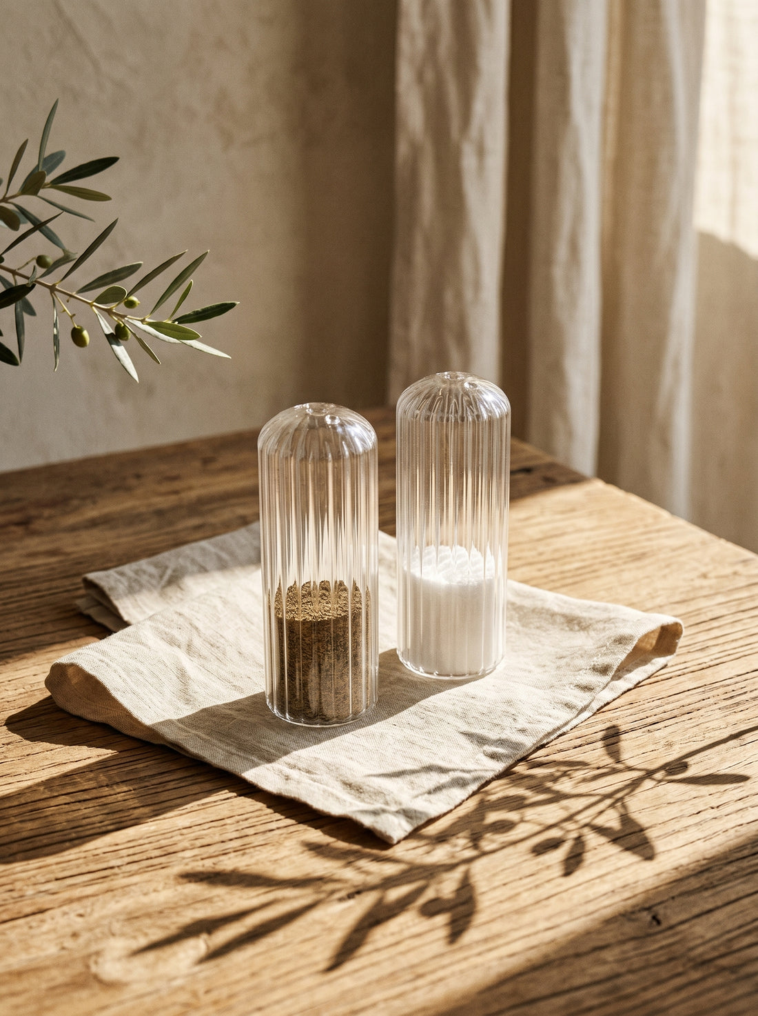Ensemble Salière et Poivrière en verre