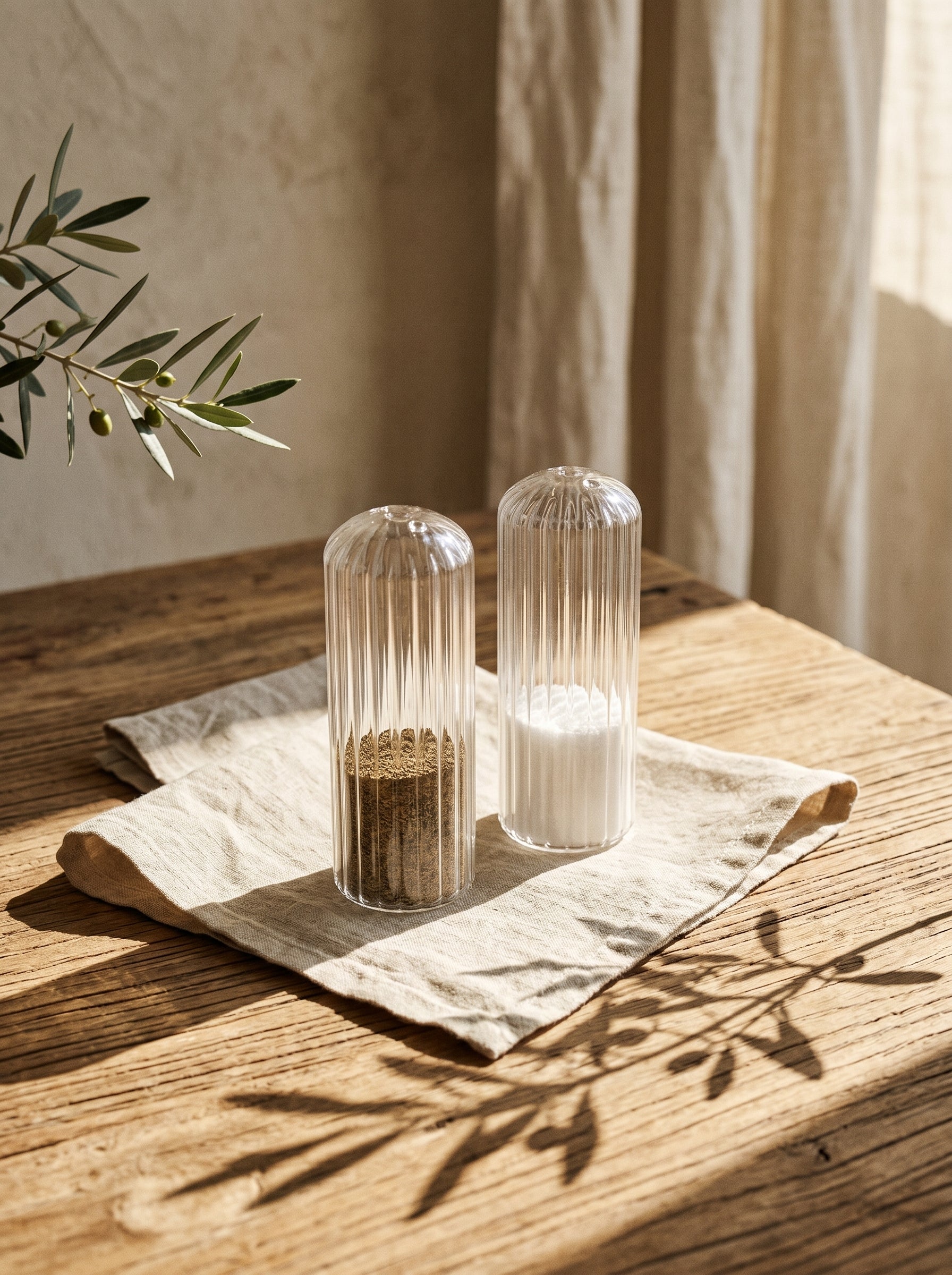 Ensemble Salière et Poivrière en verre