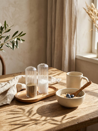 Ensemble Salière et Poivrière en verre