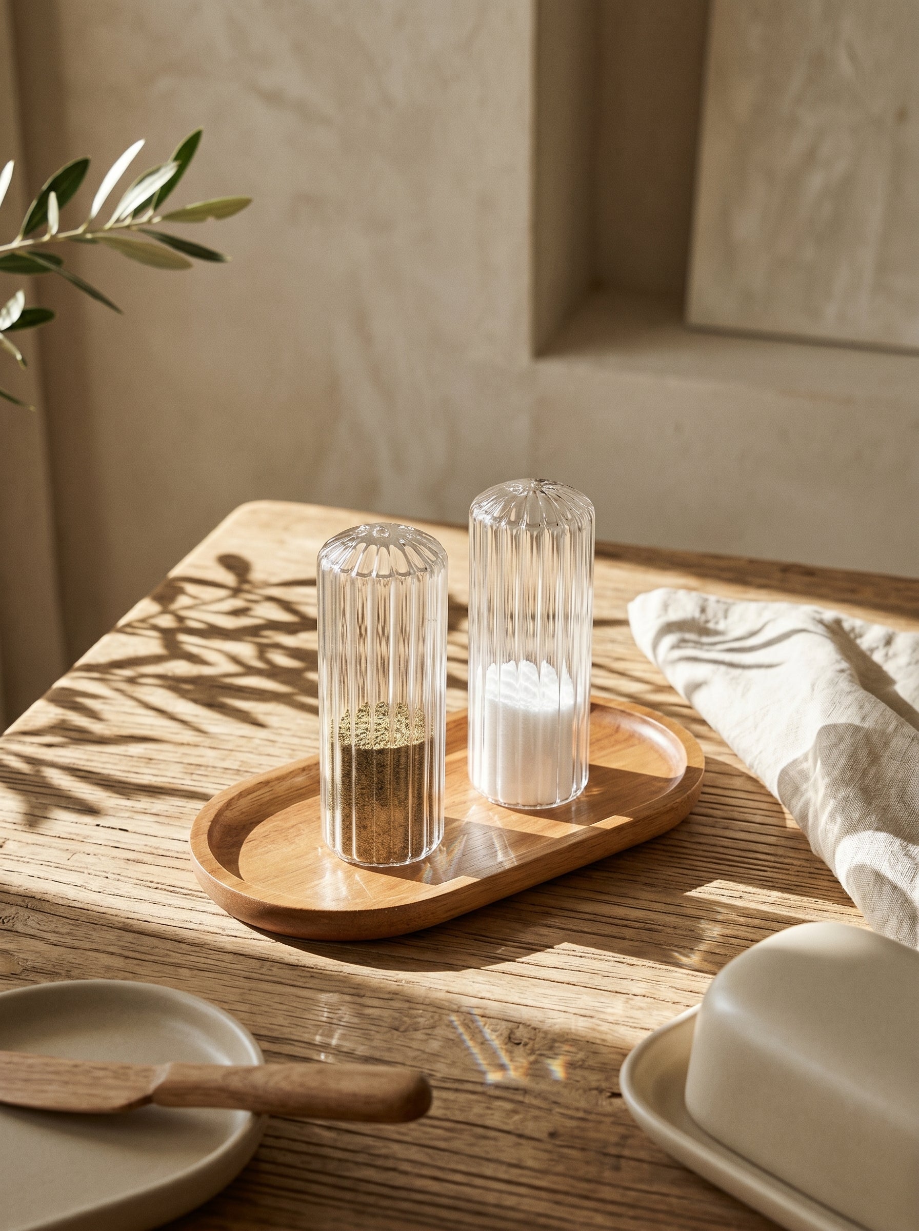 Ensemble Salière et Poivrière en verre
