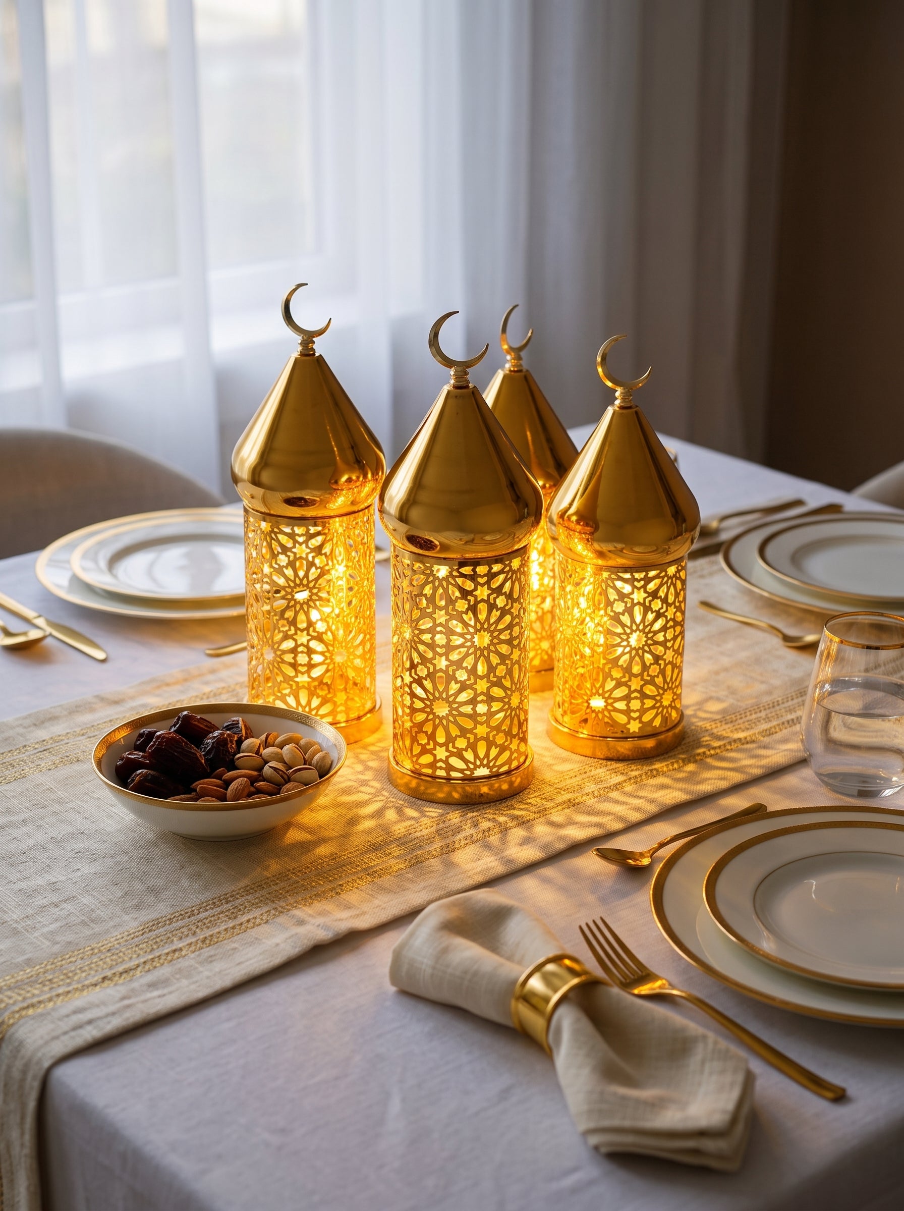 Petite Lanterne lumineuse LED - Doré