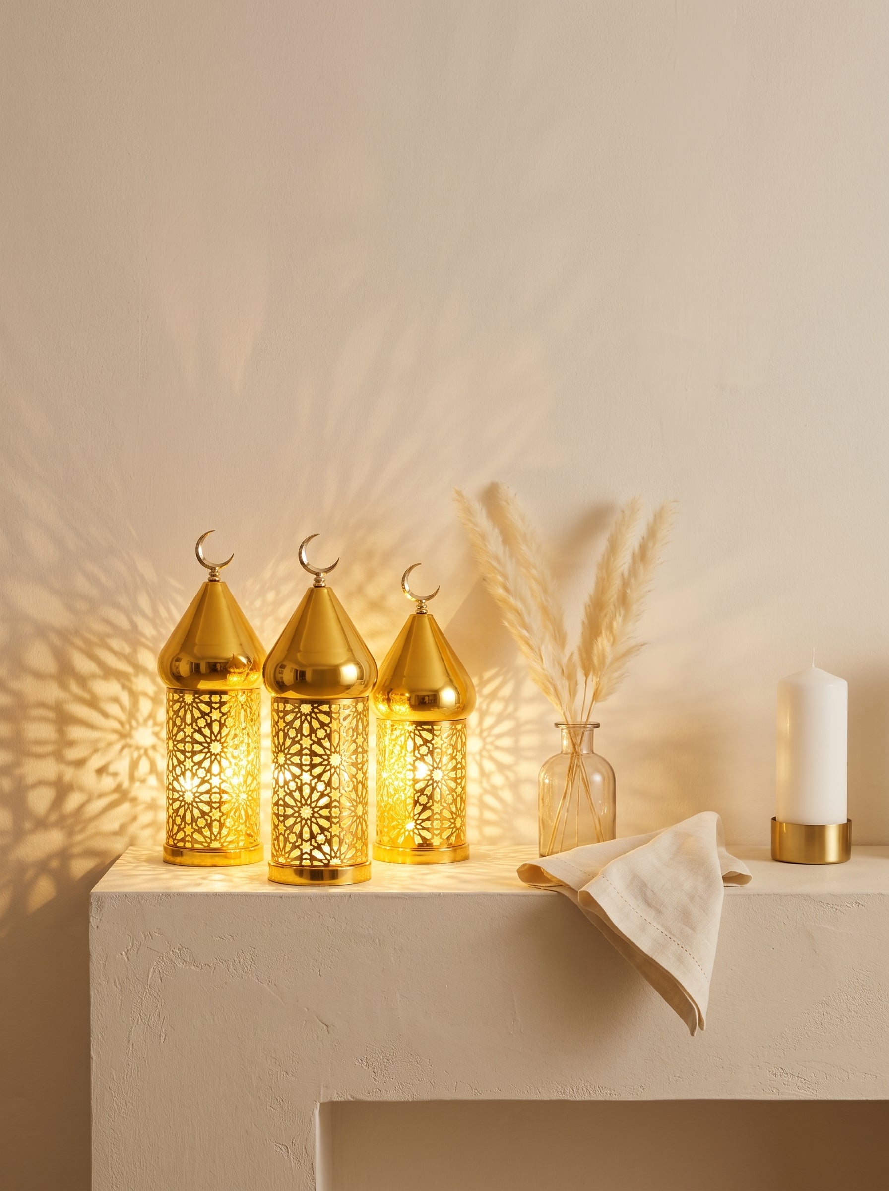 Petite Lanterne lumineuse LED - Doré