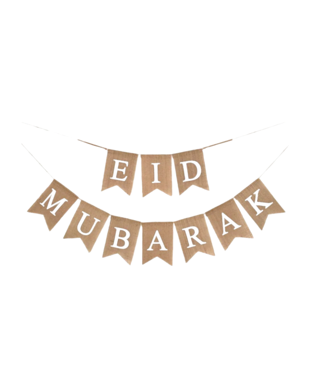 Banderole Eid Mubarak - Toile de jute - Happy Muz Deco