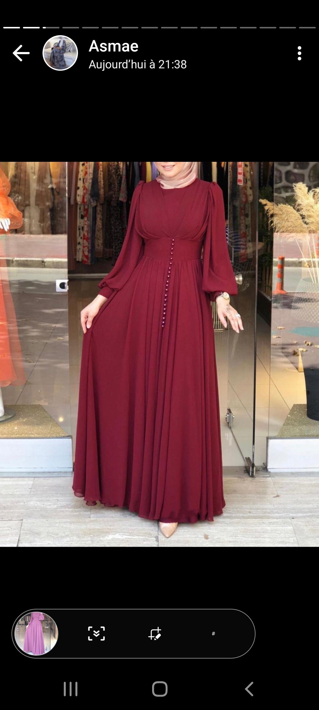Niyya mastour long burgundy dress