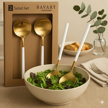 Set à Salade Design Doré et Blanc- Happy Muz Deco