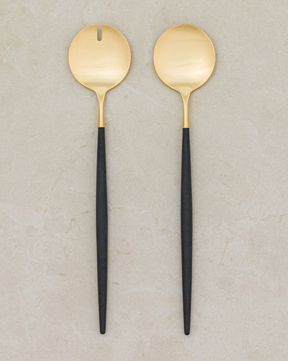 Set à Salade Design Doré et Noir - Happy Muz Deco