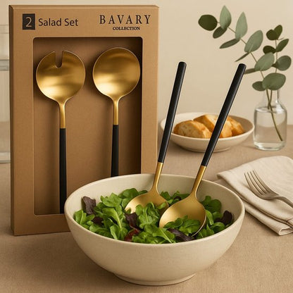 Set à Salade Design Doré et Noir - Happy Muz Deco