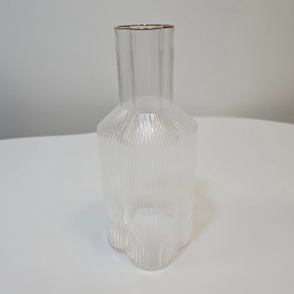 Carafe Trèfle en verre – Liseré doré - Happymuzdeco