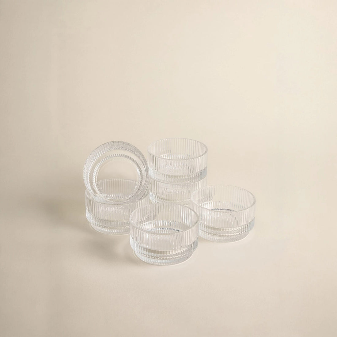 Coupelle en verre strié Stripes à l&