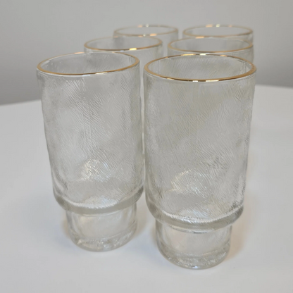 Lot de 6 grands Verres Ice – Liseré Doré - Happymuzdeco