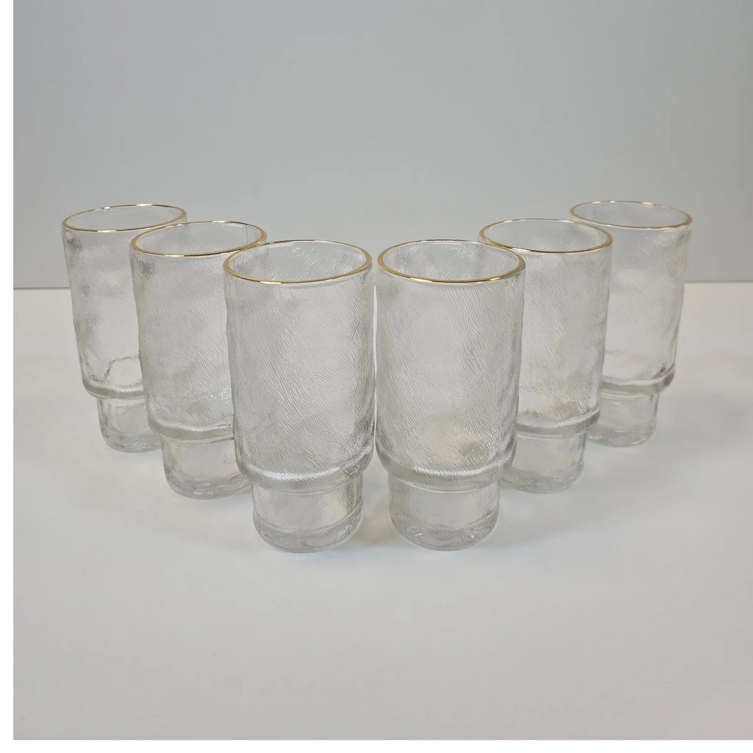 Lot de 6 grands Verres Ice – Liseré Doré - Happymuzdeco