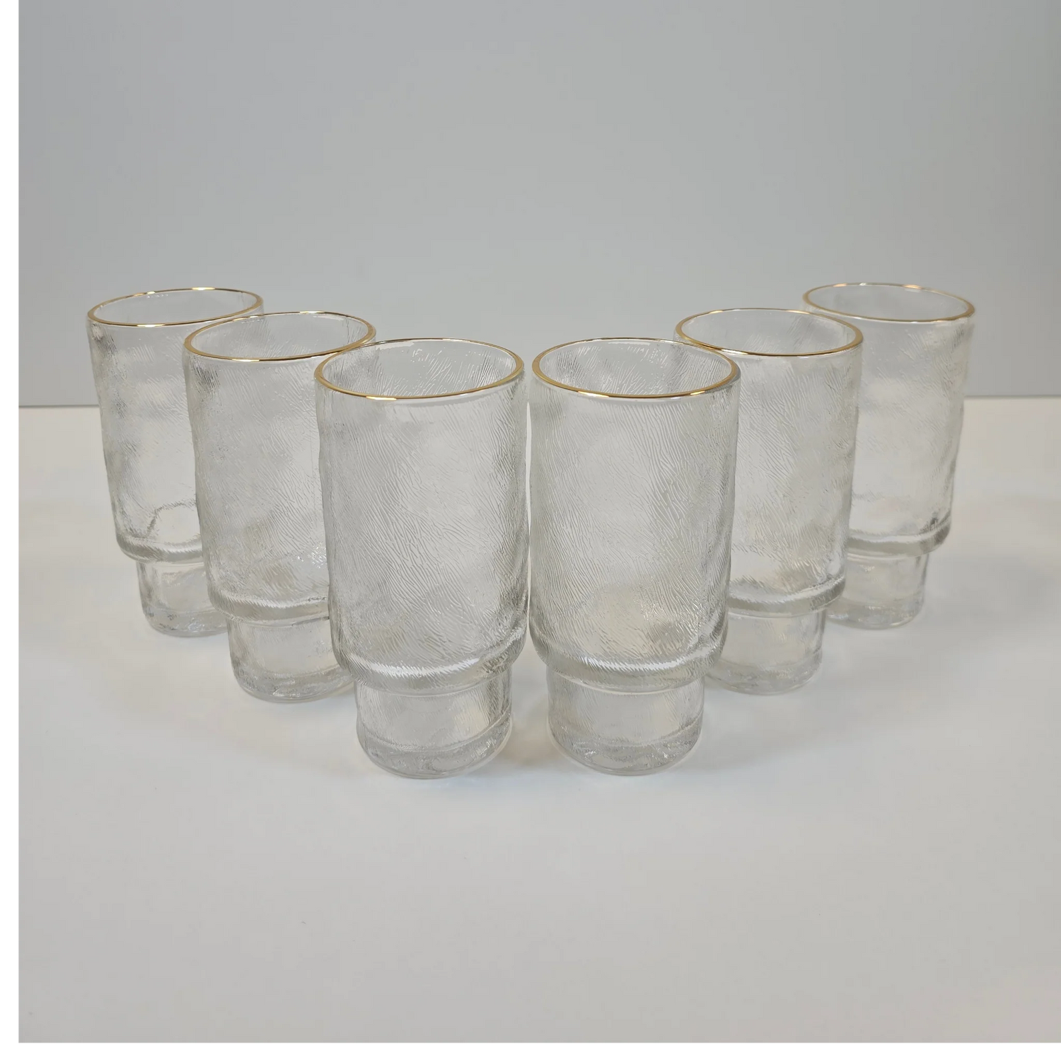 Lot de 6 grands Verres Ice – Liseré Doré - Happymuzdeco