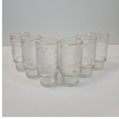 Lot de 6 grands Verres Ice – Liseré Doré - Happymuzdeco