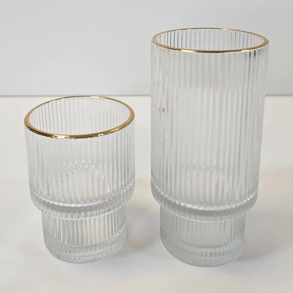Lot de 6 grands Verres Lines – Liseré Doré - Happymuzdeco