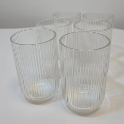 Lot de 6 Grands Verres Stripped - Happymuzdeco