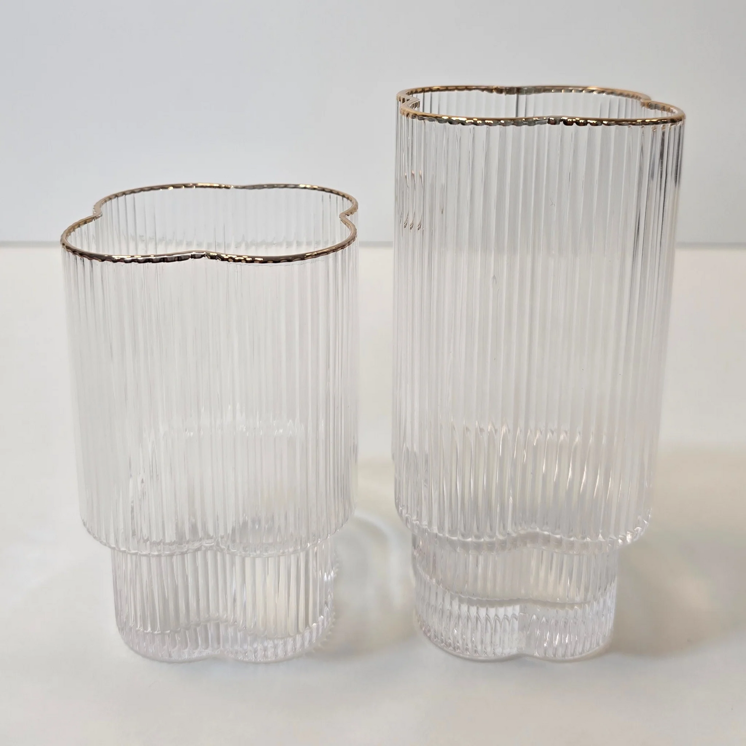 Lot de 6 Grands Verres Trèfle – Liseré Doré - Happymuzdeco