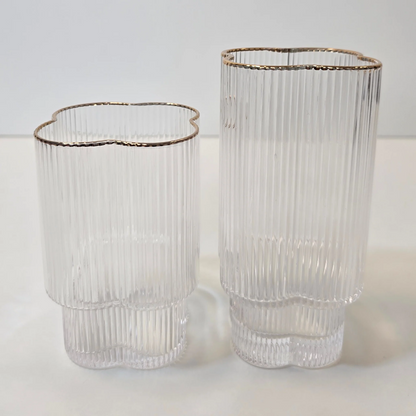 Lot de 6 Grands Verres Trèfle – Liseré Doré - Happymuzdeco