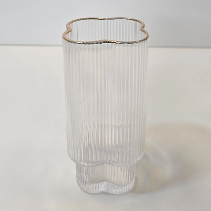 Lot de 6 Grands Verres Trèfle – Liseré Doré - Happymuzdeco