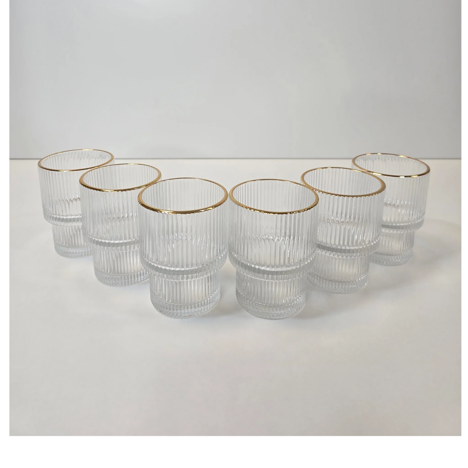 Lot de 6 petit Verres Lines - Liseré Doré - Happymuzdeco