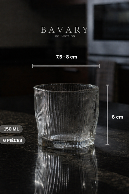 Lot de 6 Petits Verres Design Wave Lines - Happymuzdeco