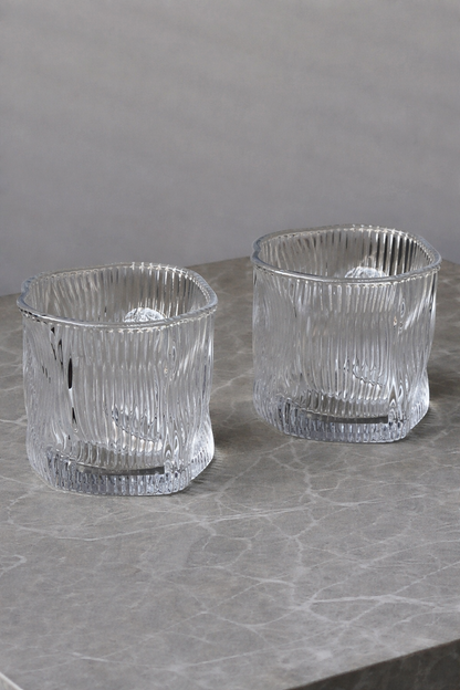 Lot de 6 Petits Verres Design Wave Lines - Happymuzdeco