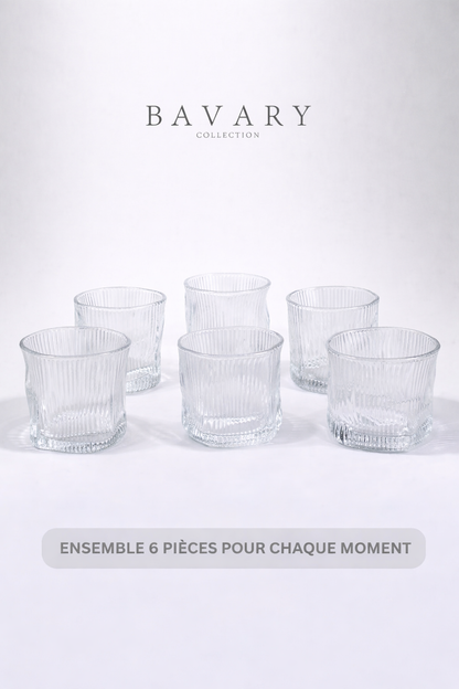 Lot de 6 Petits Verres Design Wave Lines - Happymuzdeco