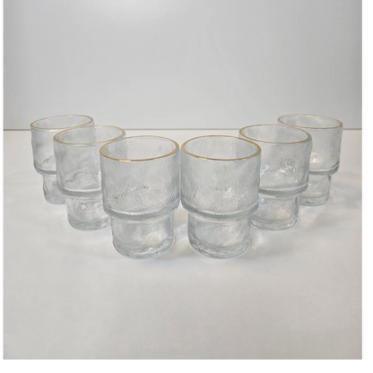 Lot de 6 petits Verres Ice - Liseré Doré - Happymuzdeco