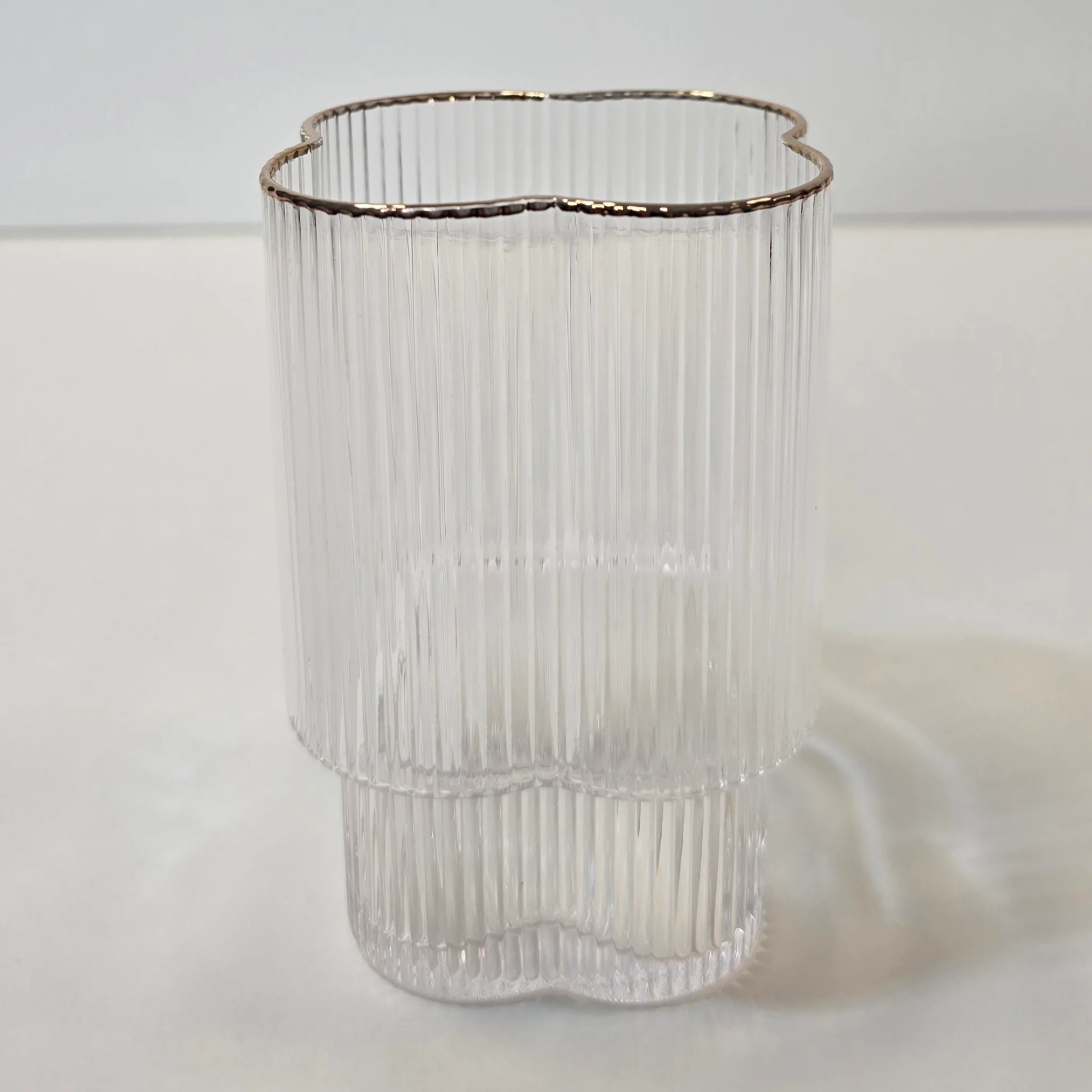Lot de 6 Petits Verres Trèfle – Liseré doré - Happymuzdeco