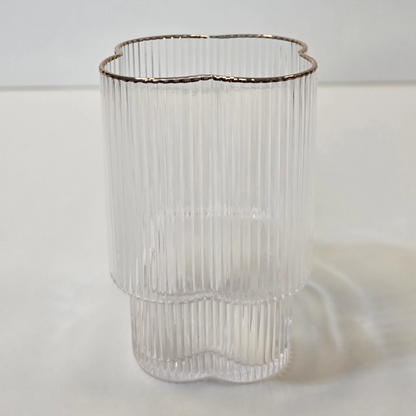 Lot de 6 Petits Verres Trèfle – Liseré doré - Happymuzdeco