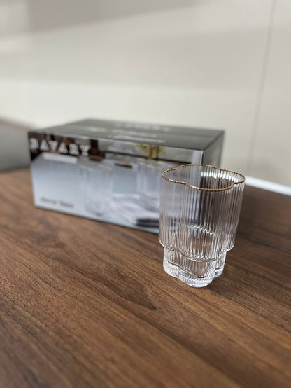 Lot de 6 Petits Verres Trèfle – Liseré doré - Happymuzdeco