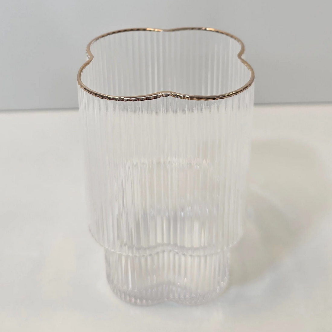 Lot de 6 Petits Verres Trèfle – Liseré doré - Happymuzdeco