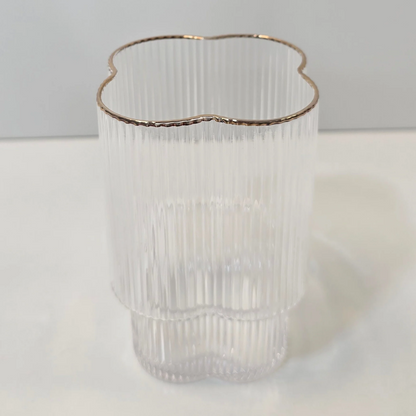 Lot de 6 Petits Verres Trèfle – Liseré doré - Happymuzdeco