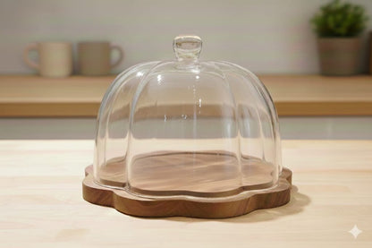 Plateau à gâteau en bois d’acacia – 26 cm - Happymuzdeco