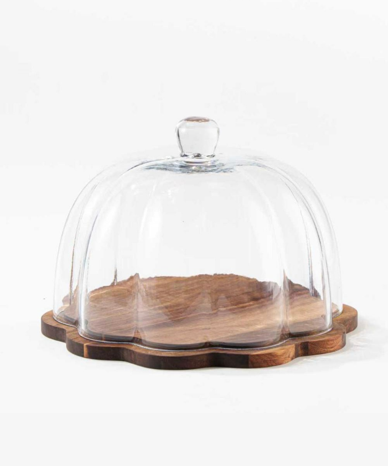 Plateau à gâteau en bois d’acacia – 31 cm - Happymuzdeco
