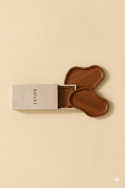 Lot de 3 plateaux en bois d’acacia - Happymuzdeco