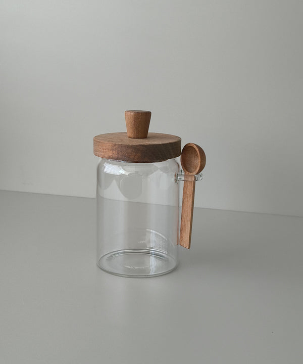 Pot de cuisine en bois d’acacia – Rangement alimentaire - Happymuzdeco