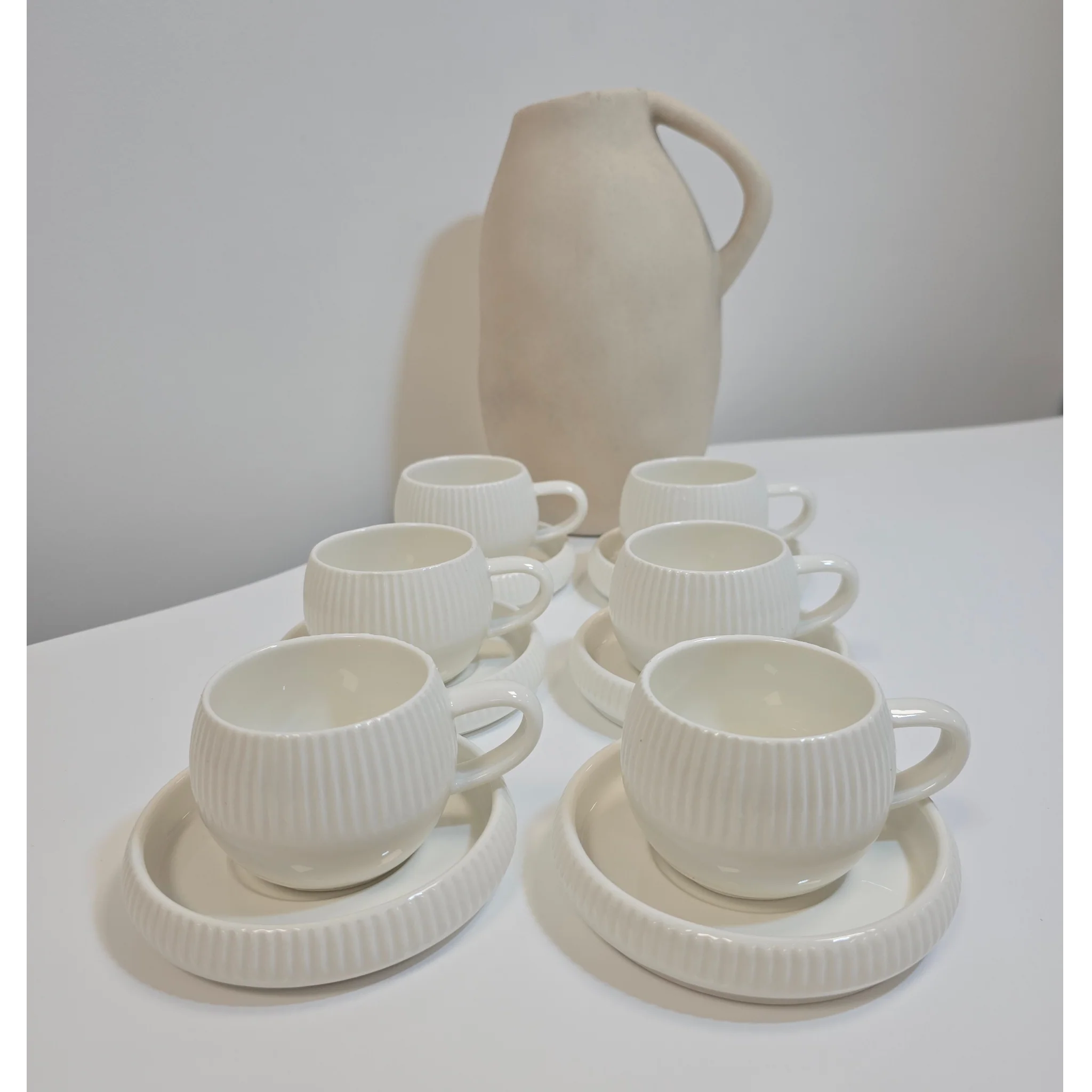 Service à café Chubby Lines – Tasses 120 ml - Happymuzdeco