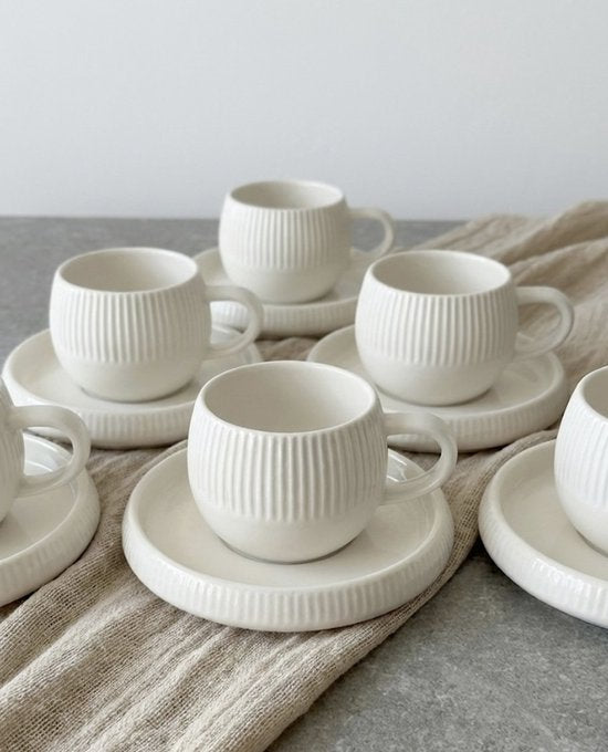 Service à café Chubby Lines – Tasses 200 ml - Happymuzdeco