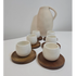 Service à café Egg Wood – Tasses 80 ml avec support bois - Happymuzdeco