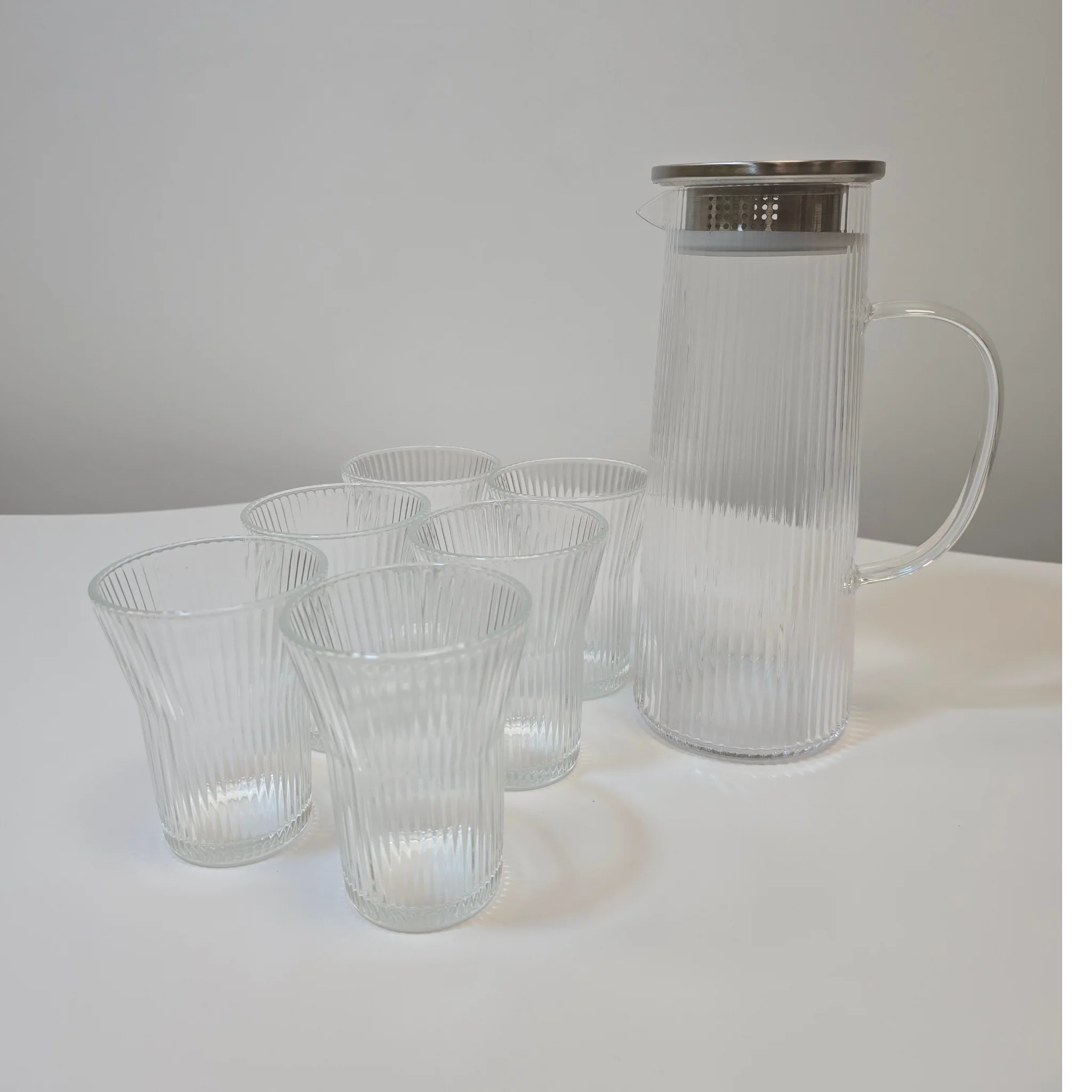 Service carafe et verres en verre - Happymuzdeco