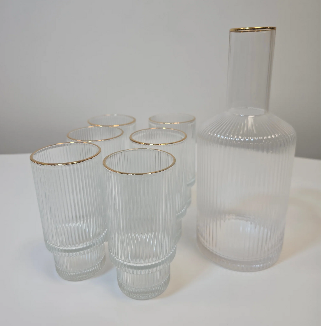 Service carafe et verres – Liseré doré - Happymuzdeco