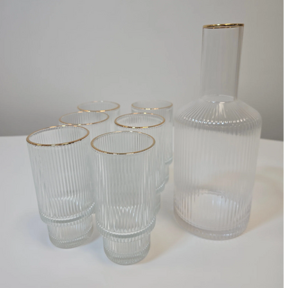 Service carafe et verres – Liseré doré - Happymuzdeco