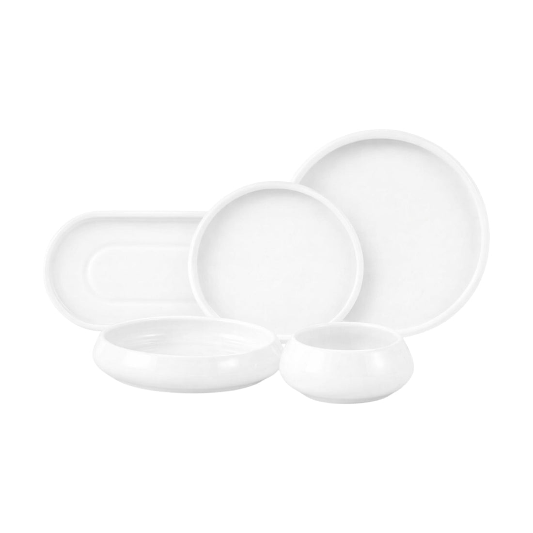 Service de vaisselle Chubby Blanc – 25 pièces