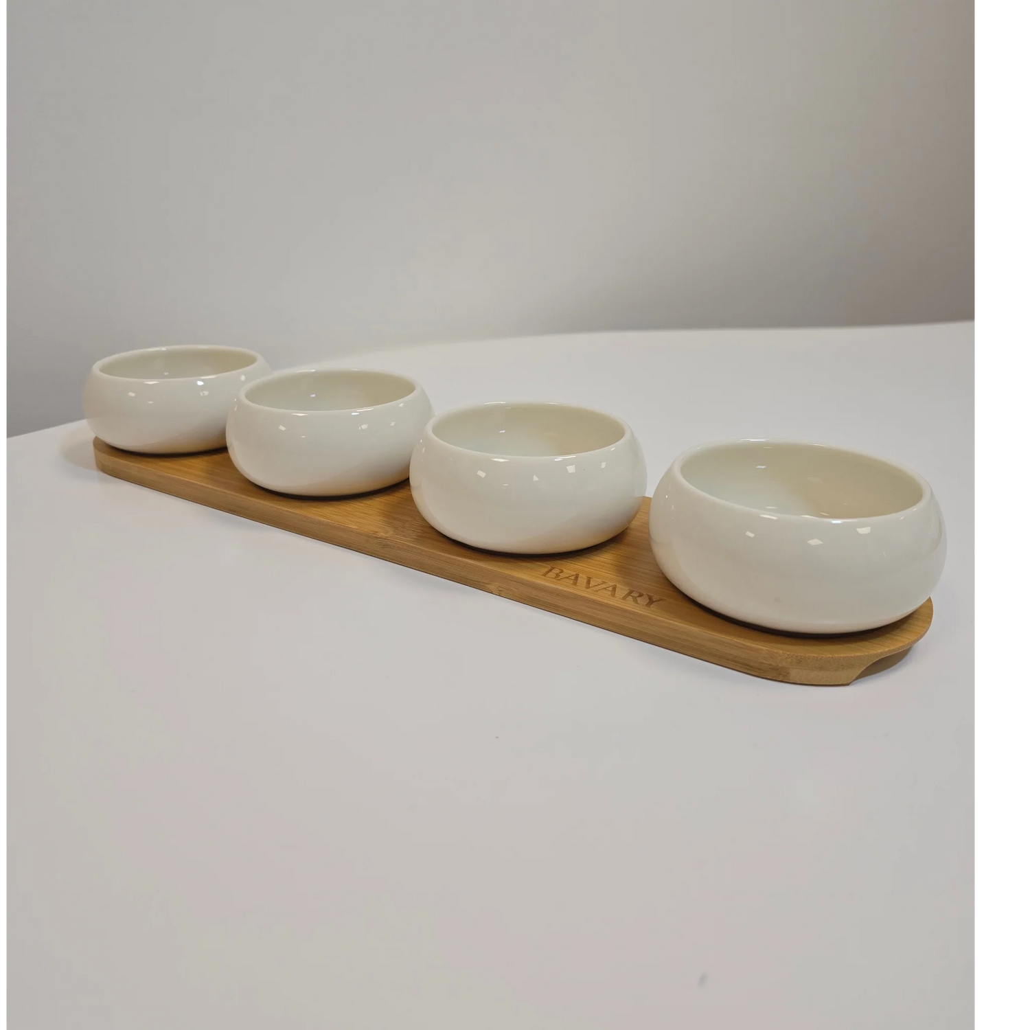 Set de bols apéritif Chubby avec support en bambou - Happymuzdeco