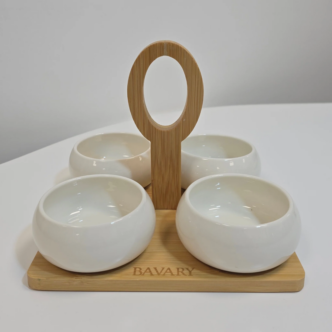 Set de bols apéritif Chubby avec support en bambou - Happymuzdeco